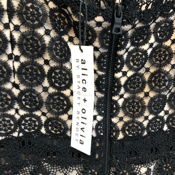 Alice + Olivia Black Lace Tamica Dress‎ NWT Sz. 8 - Picture 8 of 13